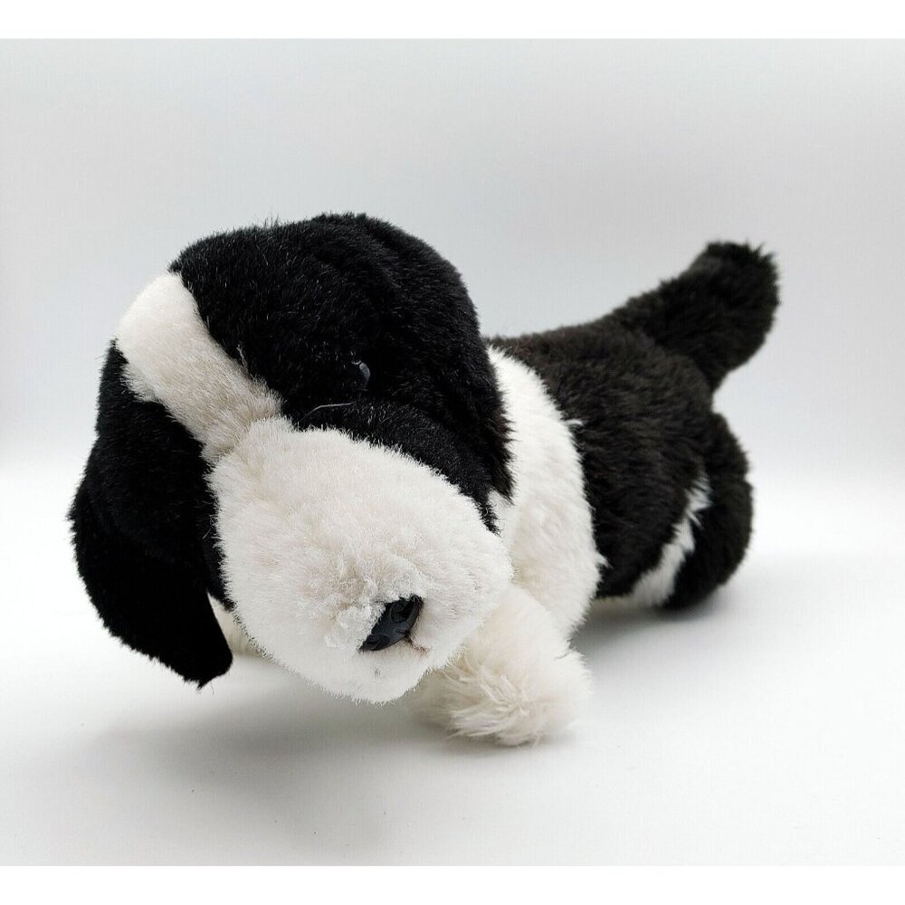 Vintage Border Collie Puppy Dog Plush  17” Stuffed Animal Toy Black/White